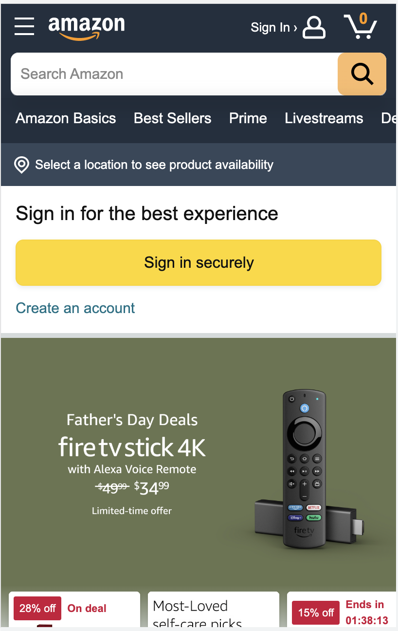 Amazon Home Page