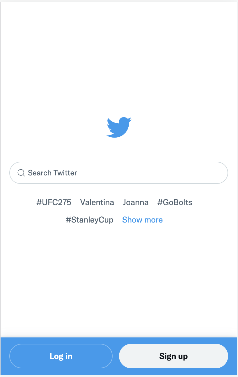 Twitter Home Page